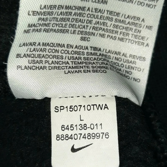 Nike Air Hoodie Boys Size Large Grey Black Preowned - Picture 4 of 4